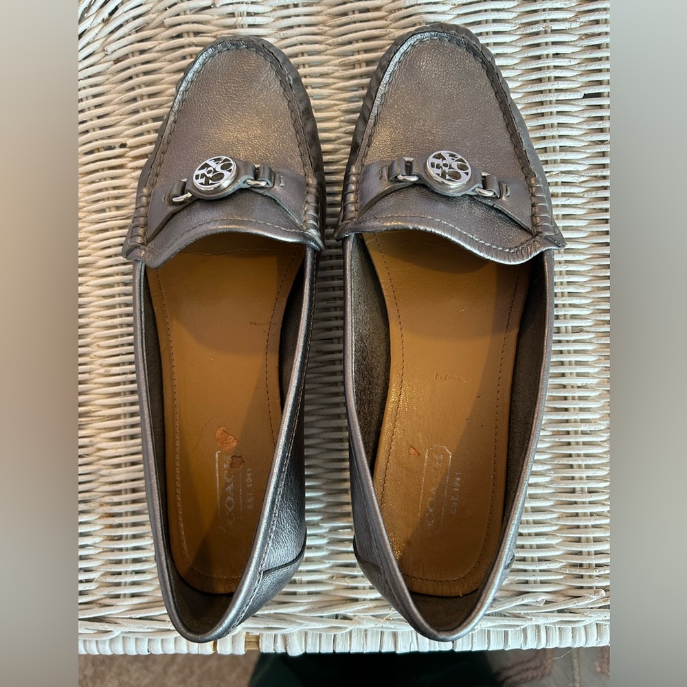 Coach  Fonda metallic Leather
Loafers FlatDriving Moc